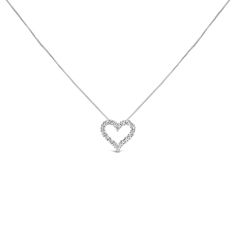 80-8650W White Gold Pendant Necklace, White Gold Pendant, Jewelry Essentials, Diamond Set, Open Heart, Luxury Gifts, Pendant Bracelet, Gold Pendant Necklace, Heart Pendant Necklace