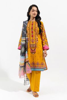 Beechtree Tuscan Sun-Embroidered-2P-Lawn Spring Summer Lawn Multicolor Floral Embroidered Long Sleeve Lawn Suit, Festive Yellow Lawn Suit With Digital Print, Festive Yellow Digital Print Lawn Suit, Yellow Unstitched Suit With Intricate Embroidery, Cotton Unstitched Suit With Floral Embroidery And Long Sleeves, Spring Lawn Suit With Multicolor Embroidery And Printed Motifs, Festive Yellow Unstitched Suit With Digital Print, Yellow Cotton Lawn Suit With Printed Motifs, Festive Multicolor Embroidered Printed Sets