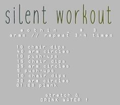 a poster with the words silent workout on it