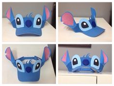 four pictures of different hats made to look like stitcher from the movie stitchers