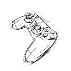 a drawing of a video game controller