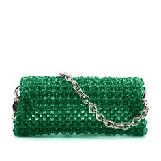 Introducing the Santorini shoulder bag, a stunning accessory that exudes elegance and sophistication. Handcrafted in Italy, this bag features a mesmerizing design adorned with crystals beads, adding a touch of sparkle to any ensemble. Made from high-quality crystal beads, it exudes an air of luxury. The unlined interior provides a minimalist aesthetic while offering ample space to fit your essentials. Material: Crystals beads Unlined Height: 10 cm Width: 24 cm Depth: 6 cm Complete with a 1-meter Chic Embellished Crystal Bag, Luxury Beaded Shoulder Bag For Events, Chic Evening Crystal Bags, Luxury Beaded Shoulder Bag, Chic Crystal Bags For Events, Glamorous Evening Crystal Shoulder Bag, Green Embellished Evening Shoulder Bag, Embellished Green Evening Shoulder Bag, Luxury Green Shoulder Bag For Party