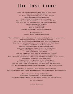 the last time poem on pink background