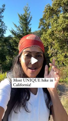 a woman wearing a red bandana and holding her hand up in front of her face with the words most unique bike in california