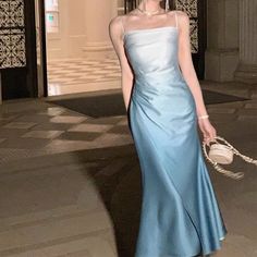 Olivia Mark - Elegant Asymmetrical Dress Design Blue Prom Dresses, Prom Dresses Formal, Classy Prom Dresses, Preppy Dresses, Wrap Around Dress, Ball Gowns Evening, Note Box, Evening Outfits, Prom Dresses Blue