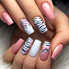 Striping Nail Art, Fall Nail Art Ideas, French Tip Nail Art, Zebra Nails, Fall Nail Trends, Art At Home, Fall Nail Art Designs, Nail Art At Home