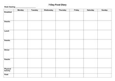 Workout Tracker Printable Diet Timetable, Diet Plan Template, Revision Timetable, Food Diary Printable, Food Journal Template, Food Journals, Template Journal, Diet Journal, Food Diary Template