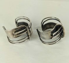 For Sale on 1stDibs - Pair of Iconic Art Smith 'Modernette' Cuffs from the 1940's in sterling silver. Pioneering jeweler Art Smith created some of the most iconic designs in Art Smith Jewelry, Art Smith, Iconic Art, Metalwork Jewelry, Metal Working, Icon Design, Cuff Bracelets, Cuff, Sterling Silver