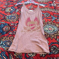 Never Worn Pink Graphic Print Tank Top For Spring, Pink Bohemian Cotton Tank Top, Bohemian Pink Cotton Tank Top, Vintage Havana, Pink Brown, Havana, Vintage Ladies, Womens Tops, Tank Top