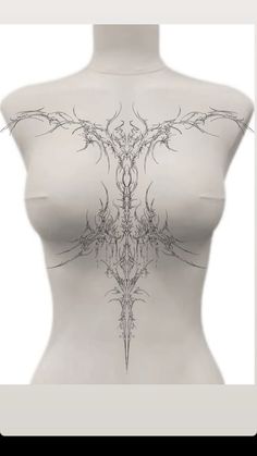 an image of a woman's torso with intricate designs on the chest and back