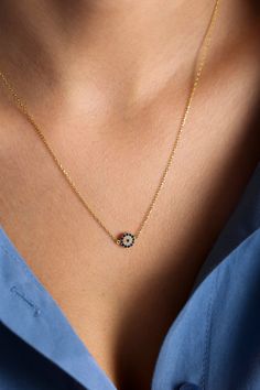 14k Solid Gold Evil Eye Necklace , Gold Evil Eye Necklace , Protection Necklace, Kabbalah Necklace , Bridesmaid Jewelry , Christmas Gift Material : 925k sterling silver , 8k solid gold , 14k solid gold , 18k solid gold Colour : GOLD , WHITE , ROSE Dimensions Pendant Diameter : 8 Millimetres 14k Solid Gold Evil Eye Necklace , Gold Evil Eye Necklace crafted with love from solid sterling silver in TEXAS. ►HOW TO ORDER 1- Please select your preferred chain length and material from the menu. ►PRODUCT Small Evil Eye Necklace, Evil Eye Gold Chain, Evil Eye Pendants, Evil Eye Gold Pendant, Evil Eye Chains, Evil Eye Gold Necklace, Dainty Evil Eye Necklace For Gift, Dainty Evil Eye Necklace Gift, Elegant Evil Eye Necklace For Gift