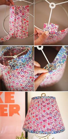 how to make a lampshade with fabric and paper - step by step instructions