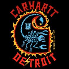 the logo for carnari detroit, which features a skeleton and flames on it