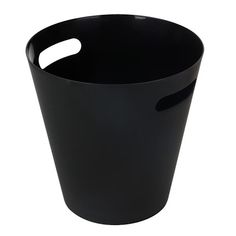 a black trash can on a white background