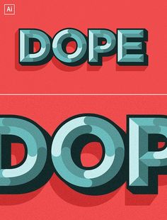 the letters dope and dop are in different colors