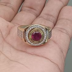 10kt Solid Gold Ring Weight 6.77 Gram Size 11 Ring Top Size 15*14.8 Mm Stone Are Cubic Zirconia Please Check The Picture Carefully Understand The Size Of Ring Gold Ruby Ring With Diamond Cut, Gold Ruby Ring With Cubic Zirconia, Gold Ring For Men, Solid Gold Ring, Ring For Men, Solid Gold Rings, Mens Accessories Jewelry, Gold Ring, Solid Gold