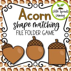 an acorn shape matching file folder game