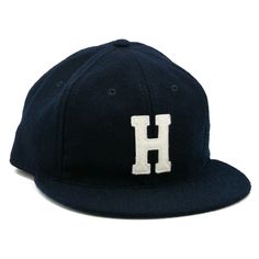 Ebbets Field Flannels sells a Howard University 1960 Vintage Ballcap. Made in the USA since 1988! Collegiate Navy Baseball Cap With Flat Bill, Retro Navy Baseball Cap With Curved Brim, Vintage Navy Snapback Hat, Retro Blue Six-panel Baseball Cap, Navy Collegiate Baseball Cap With Curved Brim, Navy Collegiate Baseball Cap, Collegiate Navy Baseball Cap, Classic Navy Hat For Sports Events, Vintage Navy Cap Hats