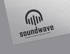 the soundwave logo is shown on top of a business card, which reads soundwave