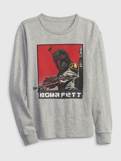 Soft knit.  Crewneck.  Long sleeves.  Assorted Star Wars interactive graphics at front. Star Wars Kids, Gap Kids, Boys T Shirts, Soft Knits, Kids Shirts, Shirts Tops, Long Sleeve Tees, Graphic Sweatshirt, Star Wars