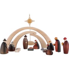 the nativity scene is made out of wood