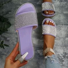 Brand New Runs Big, Can Fit A 10.5 Or 11 Chanclas Sparkly, Sparkly Chanclas Outfit, Sparkly Sandals Outfit, Latina Sandals, Sparkly Chanclas Outfit Latina, Sparkly Sandles, Sparkly Chanclas, Sparkly Slides, Bling Slippers