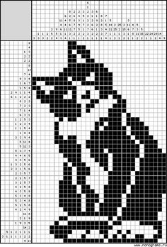 a black and white cross - stitch pattern with an image of a dog