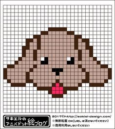 a cross stitch pattern with a dog's face