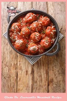 Giada De Laurentiis Meatball Recipe Giada De Laurentiis Meatballs Recipe, Giada Meatballs, Healthy Beef Meatballs, Juicy Meatball Recipe, Meatball Salad, Italian Catering, Homemade Meatballs Recipe, Giada De Laurentiis Recipes