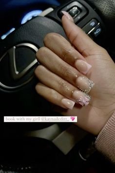 Girly Acrylic Nails, French Tip Acrylic Nails, French Acrylic Nails, Short Square Acrylic Nails, Long Acrylic Nails Coffin, Nail Sets