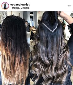 Ash Bayalage On Black Hair, Ash Blonde Balayage Black Hair, Black And Ash Brown Balayage, Ash Brown Ombre On Black Hair, Ash Brown Balayage Hair Extensions, Balayage Hair Brunette With Blonde, Brown Hair Color Shades, Mushroom Hair, Hair Extensions For Short Hair