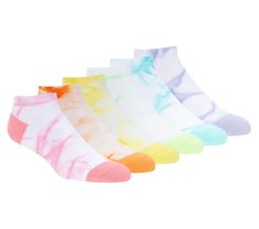 Groovy style combines with comfort in Skechers Tie-Dye Pastel Socks - 6 Pack. Featuring a tie-dye print soft poly-blend fabric in a comfortable ankle cut sock. Pastel Socks, Sock Design, Dye Colors, Tie Dye Colors, Girls Tie, Collar Stays, Designer Socks, Sport Socks, Tie Dye Print