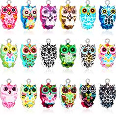 PRICES MAY VARY. Colorful collections: this package includes colorful owl enamel charms in 18 classic colors, simple yet chic, as wise as owl, elegant and fun owl combination charms set is sure to win your preference Reliable material: made of alloy without and , these mixed owl DIY charms are not easy to fade or rust, which won't cause stimulation to your skin easily, comfort to wear in daily life Jewelry making supplies: owl jewelry making charm set is charming in style with the exquisite desi Multicolor Charms For Craft Supplies As A Gift, Gift Multicolor Charms For Crafts, Owl Diy, Colorful Owl, Diy Jewelry Gifts, Diy Charm, Colorful Owls, Christmas Necklace, Owl Jewelry