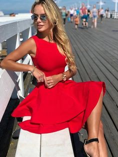 Red Knee-length Bridesmaid Dress, Red Dresses For Summer Homecoming, Red Homecoming Summer Dress, Red Dress For Summer Homecoming, Red Summer Dress For Homecoming, Fitted Red Mini Dress For Bridesmaids, Red Fitted Mini Dress For Bridesmaid, Red Fitted A-line Dress, Red Knee-length Mini Dress For Wedding