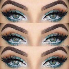 Make Up Mata, Rock Makeup, Makeup Cantik, Silver Eye Makeup, Makeup Looks For Green Eyes, Smink Inspiration, Makijaż Smokey Eye, Makeup Hacks, Makeup For Green Eyes