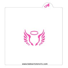 Halo and Angel Wings Stencil bakeartstencil Angel Wings Stencil, Wings Stencil, Angel Wing Cookies, Winged Stencil, Christening Cookies, Halo Angel, Baking Art, Events Design, Cookie Stencils