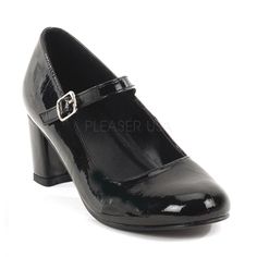 FUNTASMA SCHOOLGIRL-50 Black Pat Retro School Girl Shoes Retro Heels, Alternative Shoes, Zapatos Mary Jane, Festival Shoes, Black Patent Heels, Punk Boots, Pleaser Shoes, Cosplay Shoes, Chunky High Heels