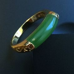 Canadian Jade Ring available in Sterling or Vermeil Good Fortune Jade Rings, Classic Green Stackable Rings For Formal Occasions, Formal Green Stackable Rings, Classic Polished Jade Jewelry, Green Enamel Ring With Polished Finish For Anniversary, Classic Jade Jewelry, Formal Green Enamel Ring With Polished Finish, Classic Green Band Jewelry, Classic Jade Rings With Polished Finish