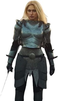 Be the queen of the battlefield with this stunning medieval Lady Armor set! Crafted with 18 gauge steel and chainmail, this armor is perfect for LARP, reenactment or cosplay. The antique color adds a touch of authenticity. Rule your kingdom with confidence! #MedievalWarrior #FemaleKnight #ArmorSet #Chainmail #LARP #Reenactment #Cosplay #HistoricalReplica #EmpoweredWomen Female Warrior Costume, Lady Armor, Chainmail Clothing, Medieval Lady, Knight Warrior, Steel Armor, Knight Outfit, Chainmail Armor, Ren Faire Outfits