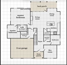 a floor plan for a house with two car garages