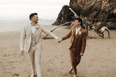 Dreamy boho west coast gay elopement at Hug Point State Park in the gorgeous state of Oregon.