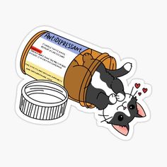 a sticker with an image of a cow sticking out of a jar that says anti - persson