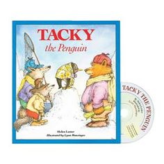 the book and cd cover for tacky the penguin with an image of two bears