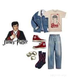 Marauders era James Potter Clothes, Marauders Summer Outfits, James Potter Outfit Ideas, James Potter Style