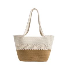 This high-quality Maya Women's Handbag from USS Bags is ideal for adding versatile style to any outfit. It features a soft bucket shape with a knitting pattern and has a silt pocket on the exterior for added convenience. Lined with Polyester, it closes securely with a string and offers a unique criss-cross decoration. Choose The color and design that you love the most. • Style: Casual • Shape: Bucket • Pattern Type: Knitting • Occasion: Versatile • Main Material: Milk Cotton • Lining Material: P Casual Cream Bucket Bag Tote, Daily Use Canvas Bucket Bag, Casual Bucket Canvas Bag With Braided Handles, Casual Canvas Bucket Bag With Braided Handles, Beige Bucket Beach Bag For Shopping, Bucket Shape Shoulder Bag With Handles For Shopping, Casual Cream Bag With Braided Handles, Cream Bucket Beach Bag For Daily Use, Beige Bucket Beach Bag For Everyday Use