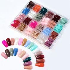 PRICES MAY VARY. 【Package Included】The coffin fake nails are packed in a transparent plastic box with 24 grids，each grid packed 1 color and 24pcs press on nails, 576pcs（24*24）medium length coffin press on nails in total. 【Medium Coffin Press on Nails】Designed with medium length elegant square shape and classic solid colors, eye-catching and charming. The press on nails kit is made of high quality ABS material, durable and not easy to break. The length will not affect your normal life. Fits the s Nails Medium Length, Diy Pedicure, Buff Nails, Nagel Tips, Nail Type, Manicure Diy, Coffin Press On Nails, Nails Medium, Ballerina Nails