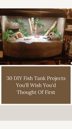 Do you love aquariums? Then you will love these 30 DIY fish tank projects that you can create at home. A great decoration that you can show off to your friends, these 30 are sure to inspire you! Diy Aquarium Decor, Diy Journal Ideas, Cool Fish Tank Decorations, Fish For Beginners, Fish Tank Garden, Fish Aquarium Decorations, Diy Fish Tank