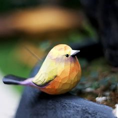 a colorful bird sitting on top of a rock