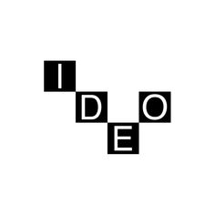 black and white logo with the word idea on it