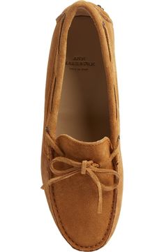 ANN MASHBURN Moc Toe Driving Shoe (Women) | Nordstrom Driving Shoes Women, Ann Mashburn, Shoe Crafts, Shoe Women, Driving Shoes, Soft Suede, Suede Leather, Rubber Sole, Camel